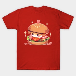 Super Kawaii Chibi Burger Kun - Cute Food Art T-Shirt